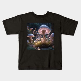 Magic Fantasy Mushroom Garden Kids T-Shirt